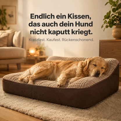 SofaPaw – Kratzfestes Orthopädisches Hundebett mit Wirbelsäulenschutz