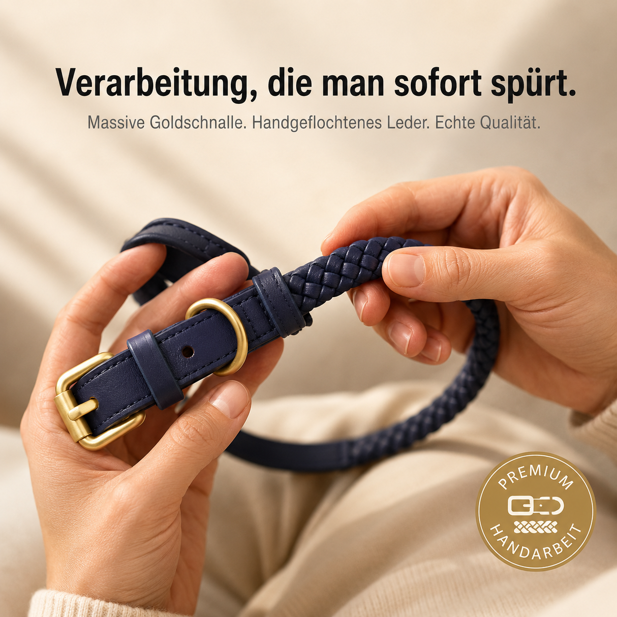 StylePaw – Geflochtenes Leder-Halsband für Hunde