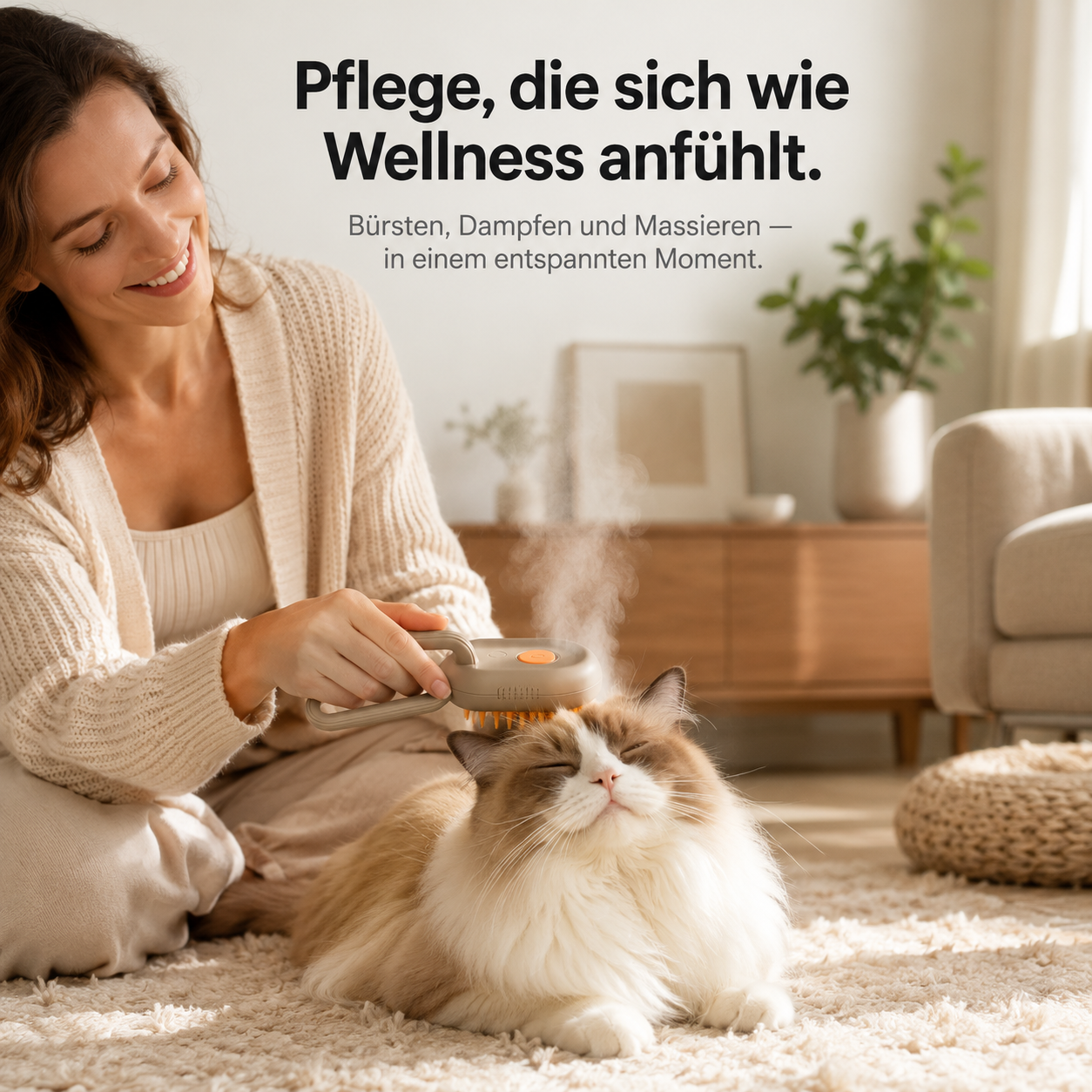 SteamPaw – 3-in-1 Dampfbürste für Hunde & Katzen