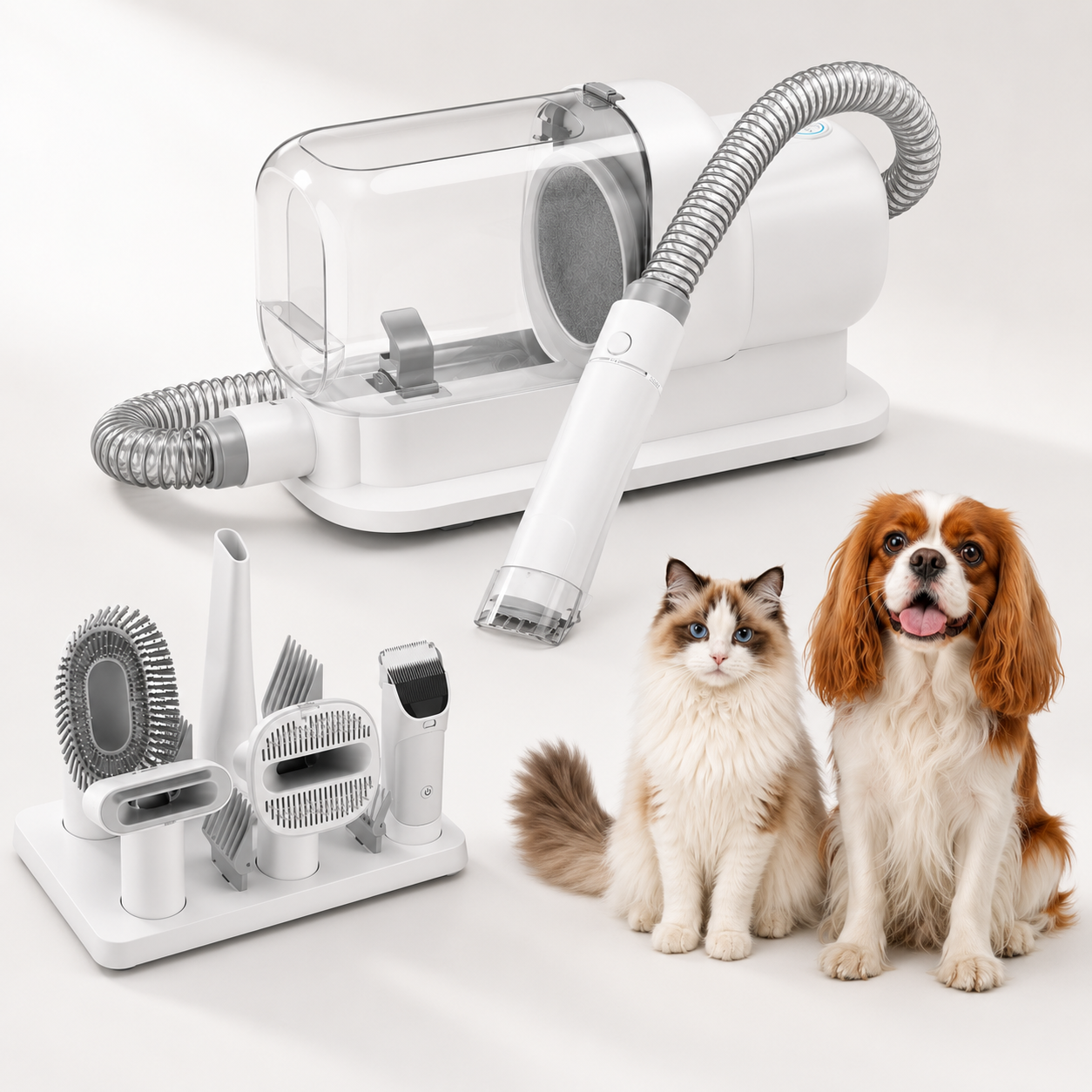 GroomPaw – Pflege-Staubsauger-Set für Hunde & Katzen