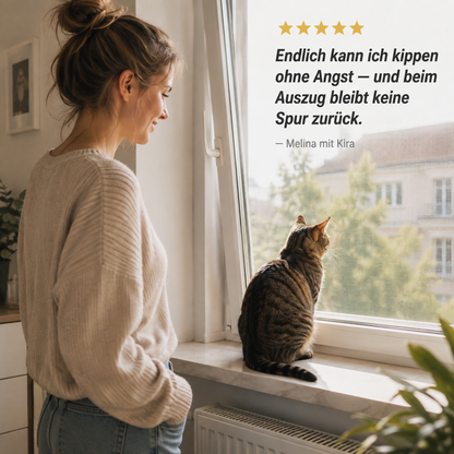 SafeMesh – Katzenschutznetz zum Selbstkleben, ohne Bohren