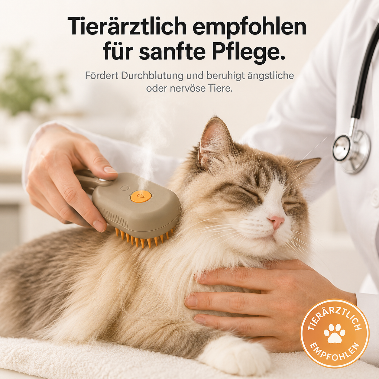 SteamPaw – 3-in-1 Dampfbürste für Hunde & Katzen