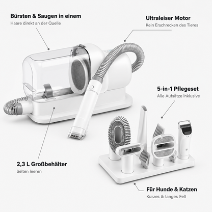 GroomPaw – Pflege-Staubsauger-Set für Hunde & Katzen