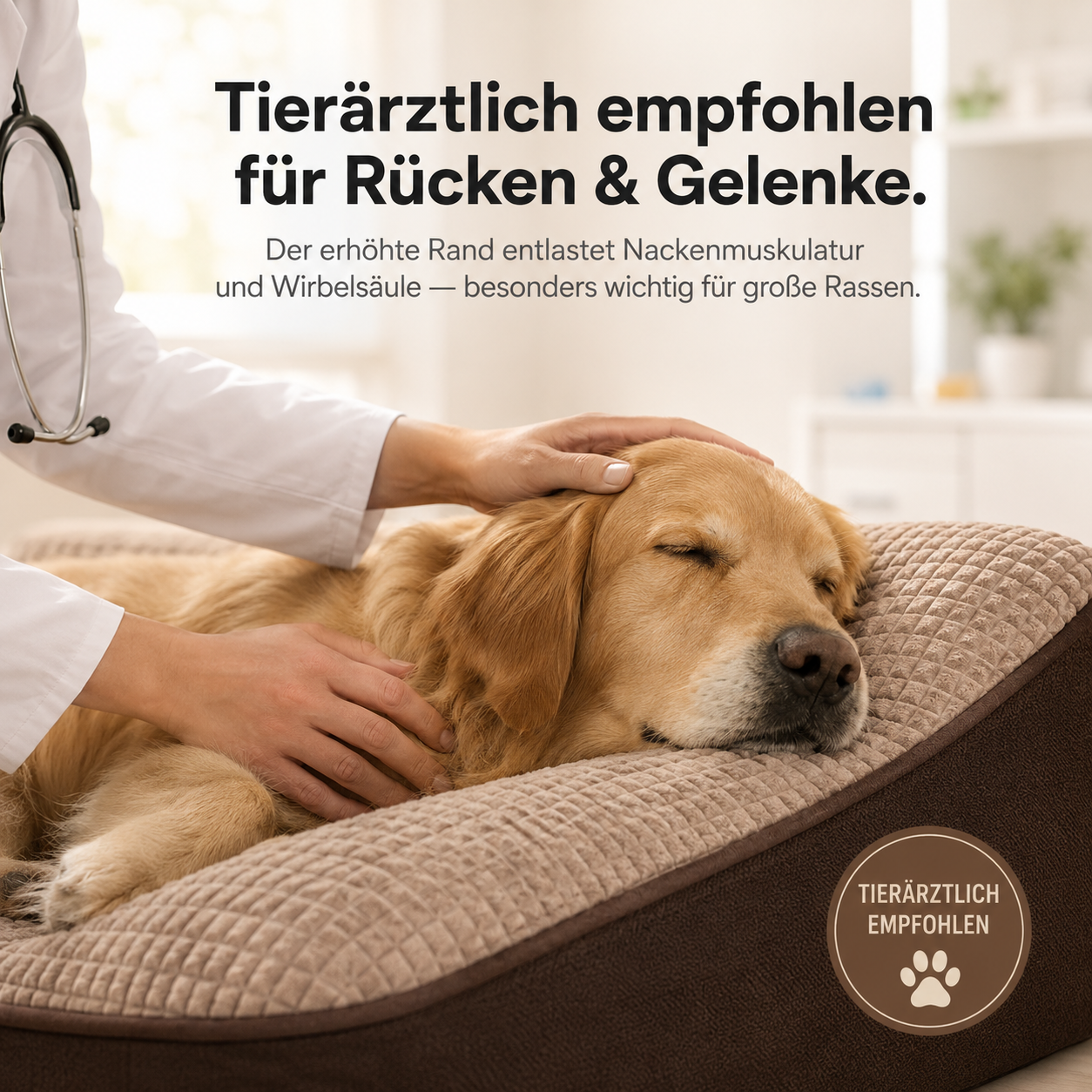 SofaPaw – Kratzfestes Orthopädisches Hundebett mit Wirbelsäulenschutz
