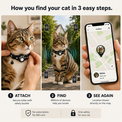 FindPaw – Smart Tracker Collar for Cats & Small Dogs