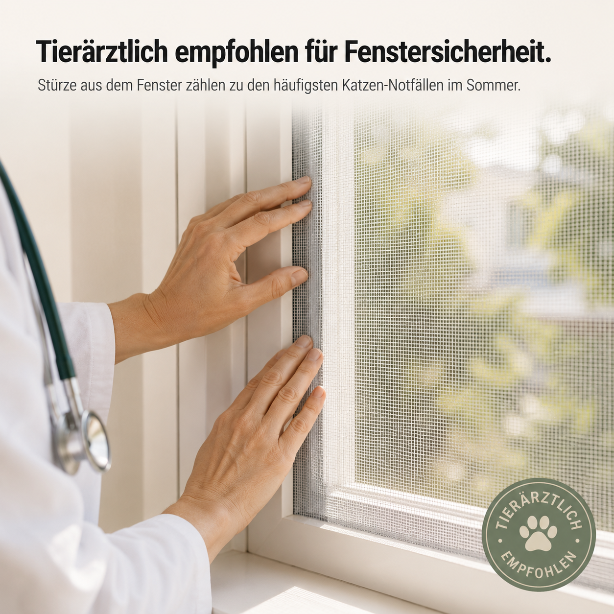 SafeMesh – Katzenschutznetz zum Selbstkleben, ohne Bohren