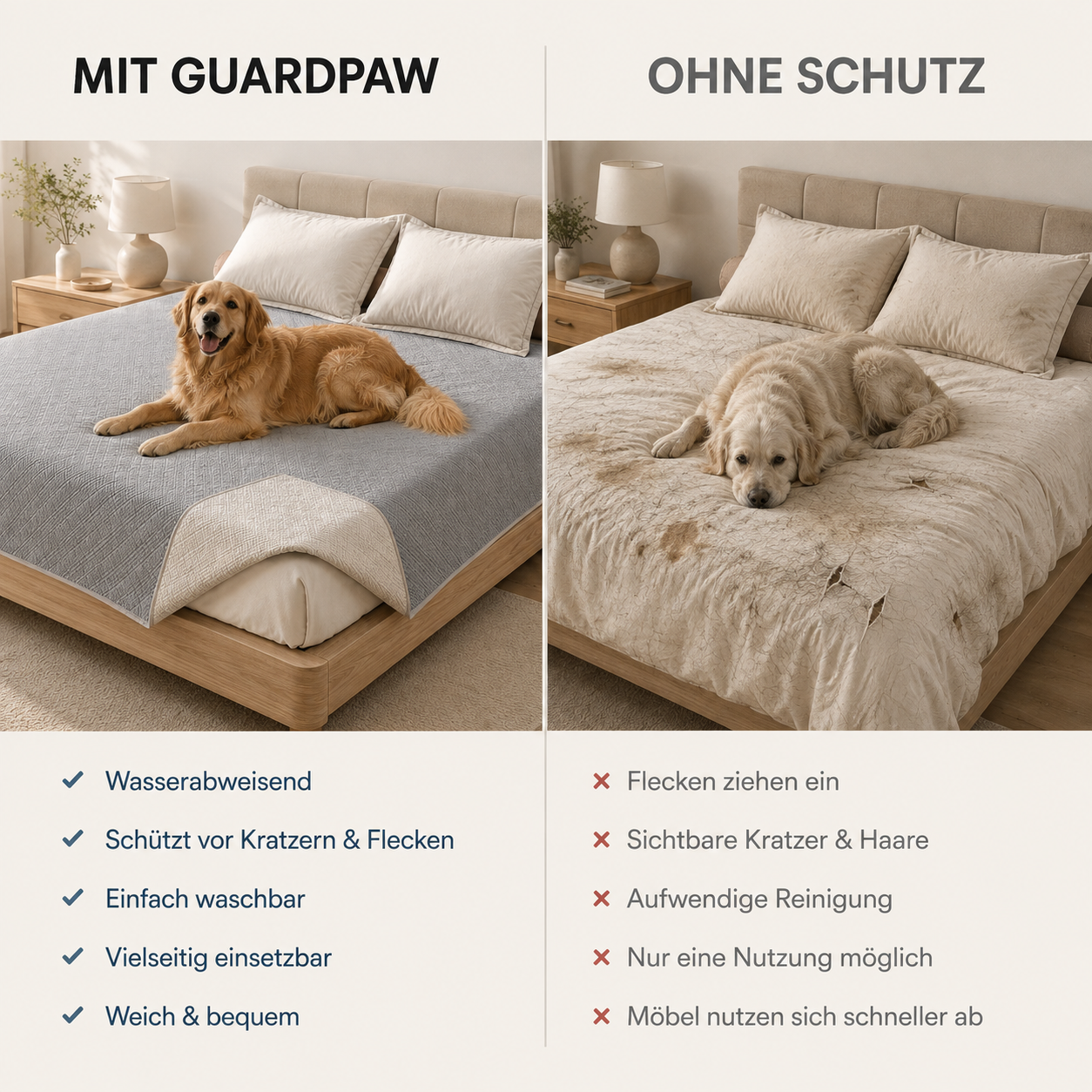 GuardPaw – Wasserabweisende Möbelschutzdecke für Haustiere