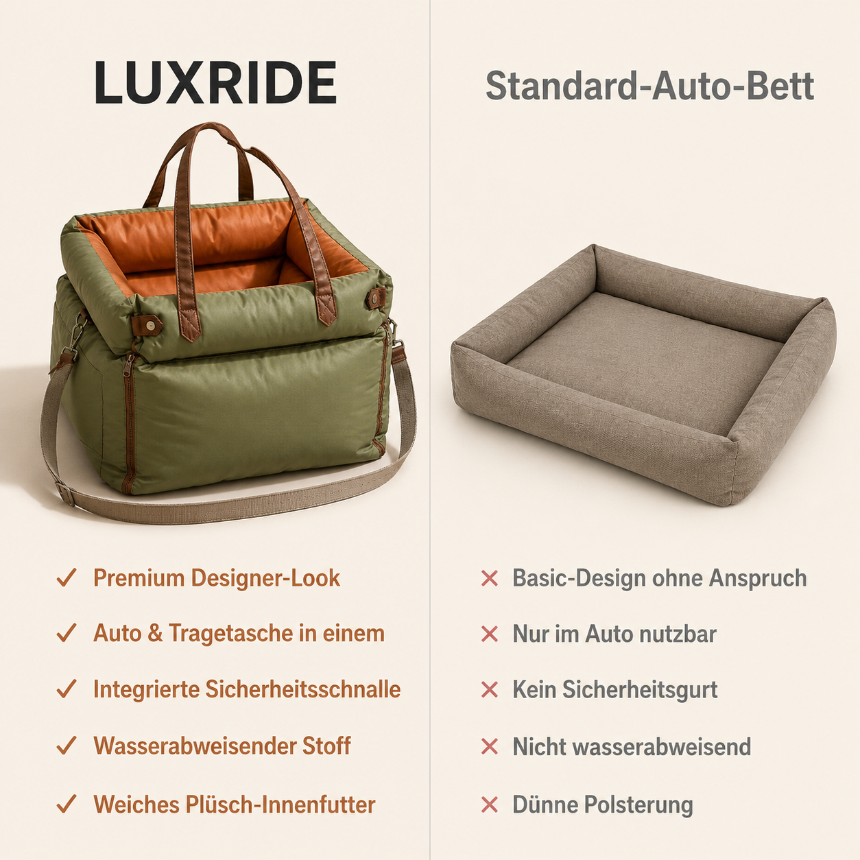 LuxRide – Premium Auto-Booster-Sitz für Hunde & Katzen