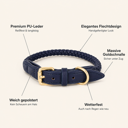 StylePaw – Geflochtenes Leder-Halsband für Hunde