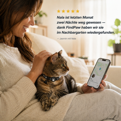 FindPaw – Smartes Tracker-Halsband für Katzen & kleine Hunde