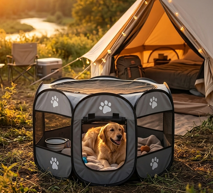 PawTent – Faltbarer Laufstall für Welpen, Hunde & Katzen