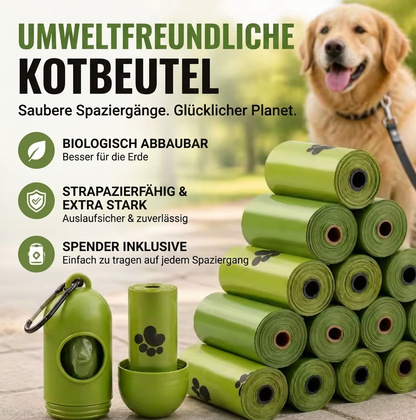 EcoPaw – 26x Biologisch abbaubare Kotbeutel mit Spender