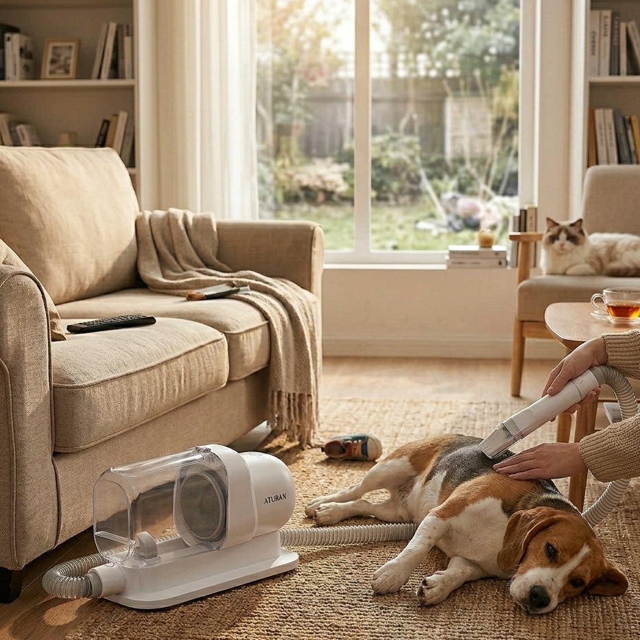 GroomPaw – Pflege-Staubsauger-Set für Hunde & Katzen
