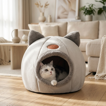 CavePaw – Kuscheliges Höhlenbett für Katzen & kleine Hunde