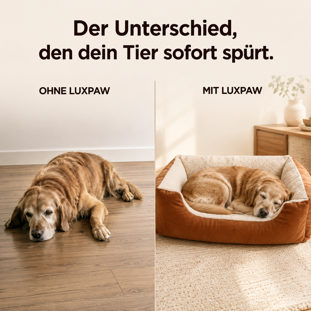 LuxPaw – Orthopädisches Kuschelsofa für Katzen & Hunde 90x70cm