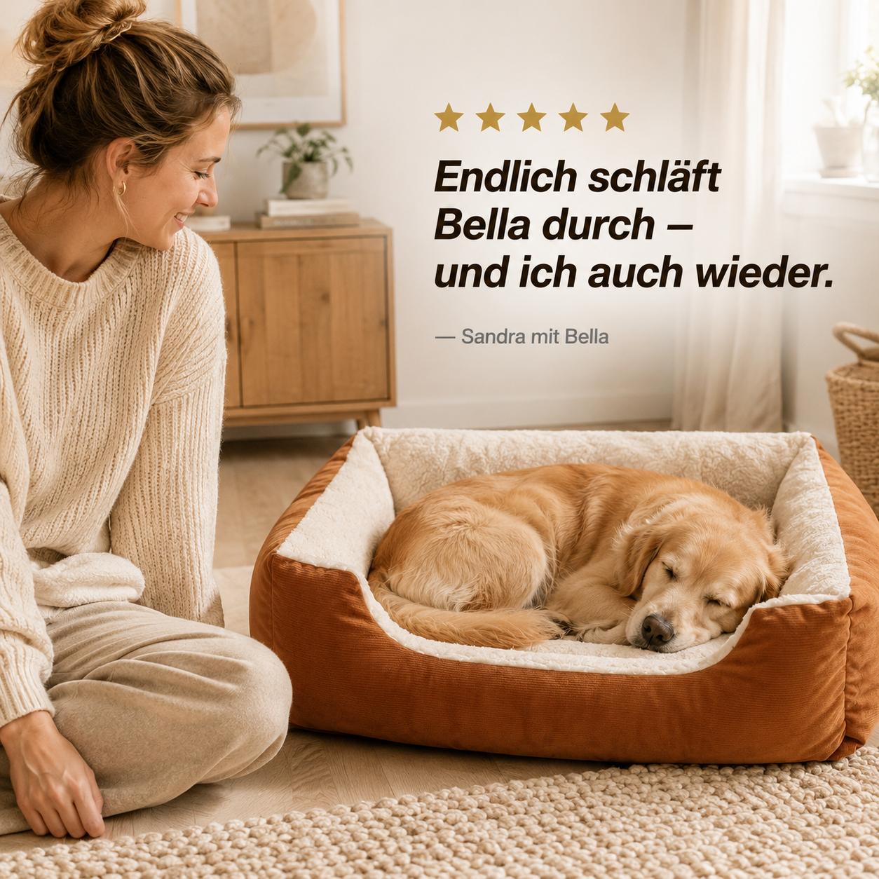 LuxPaw – Orthopädisches Kuschelsofa für Katzen & Hunde 90x70cm