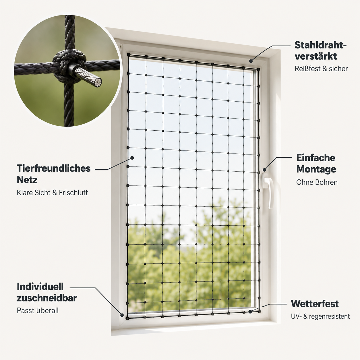 SafePaw – Katzenschutznetz für Balkon & Fenster