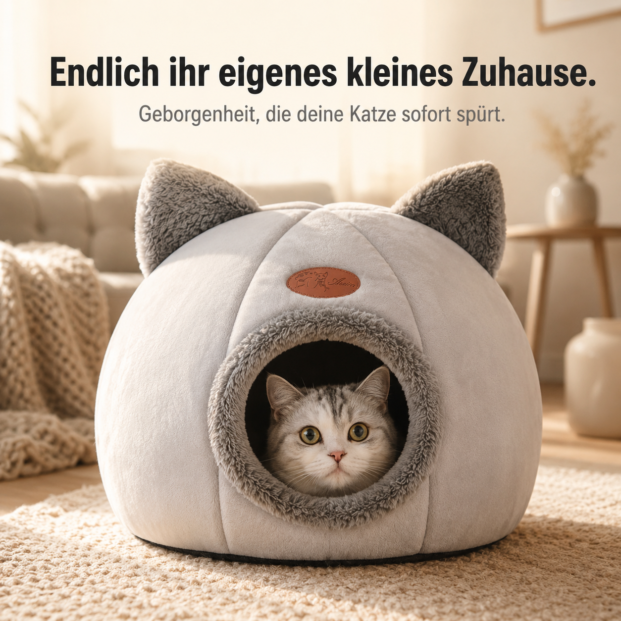 CavePaw – Kuscheliges Höhlenbett für Katzen & kleine Hunde