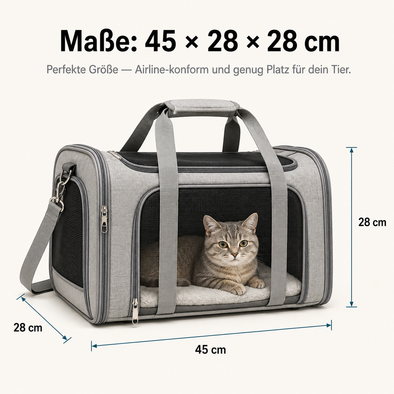 PawGo – Airline-zugelassene Tragetasche für Hunde & Katzen