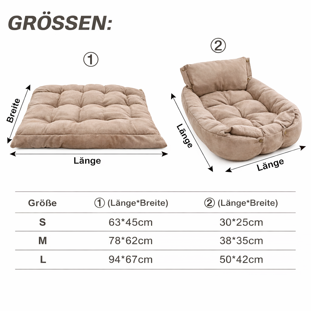 NestPaw – Kuscheliges 3-in-1 Schlafbett für Hunde & Katzen