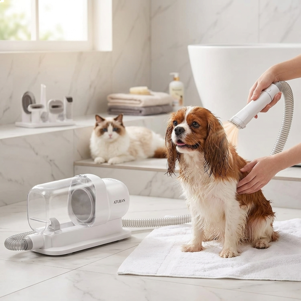 GroomPaw – Pflege-Staubsauger-Set für Hunde & Katzen